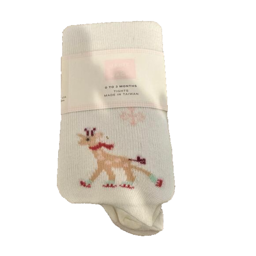 Janie and jack 0-3m winter reindeer tights